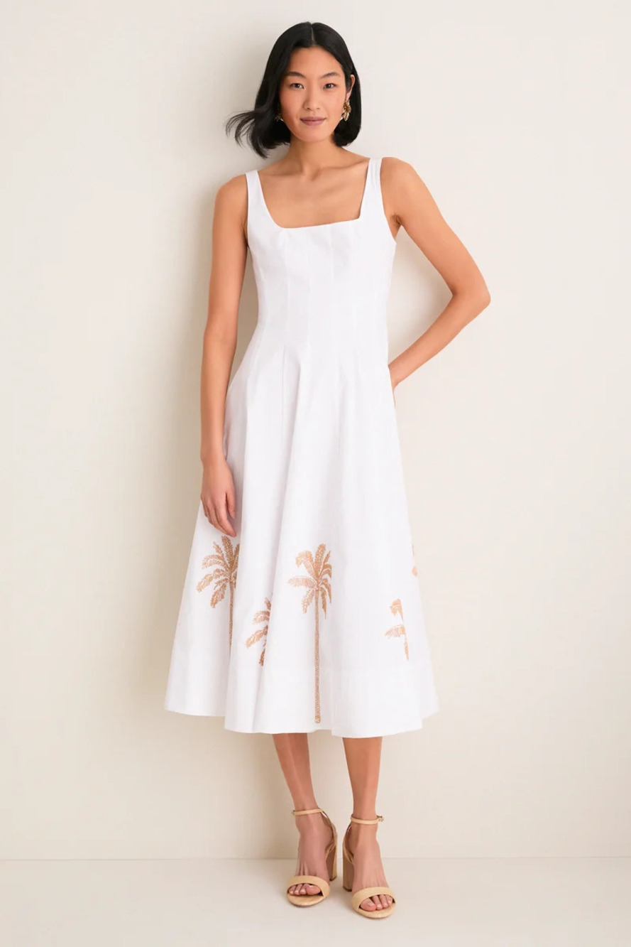 Staud White Embroidery Wells Dress